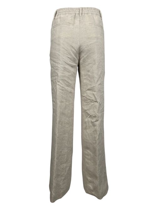 pantaloni donna a palazzo in lino con punto luce beige Good match | AP2251U03